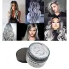 Cor cor de cera cor de cera pomada prata vovó cinza cabelos descartáveis naturais com creme de gel forte tintura de cabelo para mulheres 120g