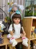 Dolls NPK 55 cm Betty Full Body Silicone Soft Touch Reborn Toddler Princess med Long Hair Life Real Baby Doll