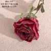 Decorative Flowers Roses Artificial Rose Flower Branch Red Realistic Fake For Wedding Home Decoration