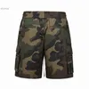 American Street Vibe Camouflage Distressed Multi Pocket Shorts Trendy Hiphop Casual Workwear Croped Pants for Men