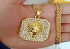 Hip Hop Chain Men Color Gold Round Square Pendants Bling Full Iced Out Lion Rope Colliers For Jewelry Gifts2057746