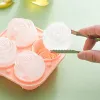 Verktyg 3D Rose Ice Molds 4 Hål Ice Cube Tray Mold Flower Shape Silicone Ice Mold Ice Ball Maker Bar Ice Cube Maker Tool