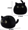 Oreiller noir chat moelleuse oreiller soft poupée de chat en peluche en peluche douce coussin de chat de conception de conception canapé-oreiller décoration poupée