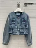 مصمم السترات للسيدات Nanyou Coat 2024 Spring New Fashion Work Natual Style Multi Pocket Design Denim I5KF