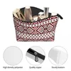 Cosmetic Bags Ukraine Ukrainian Embroidery Red And Black Bag Women Big Capacity Bohemian Makeup Case Beauty Storage Toiletry