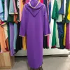 S-2xl Purple Abaya Dubai Turquia Vestido Hijab Muçulmano Galabia Roupas femininas Mulher Moda Festival Diamante brilhante 240415