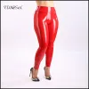 Capris Sexy Shaping Peach Hip Leggings Slim Women Pu Leather Push Up Pants Skyny Black Red Strinted Highウエストタイツズボン2023