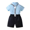 Clothing Sets Born Baby Boy Bow Outfit Set Formal Gentleman Suit For Summer Clothes Romper Shorts Children Boys