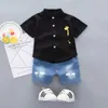 衣類セット新しい夏のホットセール幼児の子供たちの男の子シャツ漫画トップデニムショーツパンツ衣装セットベビー服