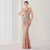 滑走路ドレスYidingzs Women 2022 New Design Slash Neck Party Maxi Dress One Shourdle Speecin Inventing Dress Long Prom Dress 18891 Y240426
