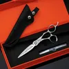 Hår sax Mizutani 6-tums volframstålmönster Avancerad saxmönster Professionell Hair Salon Top Professional Barber Cutting Set Q240426