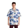 メンズカジュアルシャツトロピカルハミングバード3Dプリントシャツ男性用カジュアルハワイアンアニマルショートバードブラウスアロハボタン240424