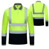 Vêtements ANSI CLASSE 2 HI VIS CHIRTES JAUNES NAVION LONNE LONGE POLO POLO POLOT DE SÉCURITÉ DE SÉCURIT