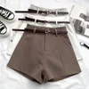 شورتات المرأة غير الرسمية للسيدات من Itoolin A-LINE High Weist Short Chic Office Shorts مع بنطلون أنثى خمر مربوطة ربيع صيف 240418