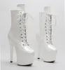 Dansschoenen Leecabe Shinny Snake Upper platform 17 cm/7inches Pole Dancing High Heel Boots