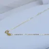 Chains Real 18K Gold Natural Freshwater Pearl Necklace Au750 White Pendant Women's Boutique Jewelry Gift X0049