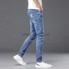 Jeans de grife masculino Primavera/verão Nova marca de moda bordada Jeans Slim Fit Elastic Pequeno calças de comprimento 985