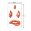 Tattoo Transfer Wassertransfer Tattoo sexy rote Lippen Druck Tattoo Körperkunst wasserdichte temporäre gefälschte Flash Tattoo für Mann Frau Kid 10.5*6 cm 240427