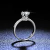 Sterling Sier 925 Ring Mosang Diamond Six Claw Womens Ring Fashion Classic Crown Jewelry