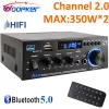 Versterker Woopker Hifi Digitale versterker AK45 Bluetooth MP3 Channel 2.0 Sound AMP -ondersteuning 90V240V voor thuisauto max 350W*2