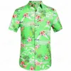 Męskie koszule Summer Hawaiian Shirts Mężczyźni Mężczyźni Moda Koszulka plażowa z krótkim rękawem Męska bluzka Obróć kołnierz Alohas Męskie Ubranie Casual 240424