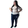 Pantalons pour femmes plus taille en deux pièces Set T-shirt pour femmes et pantalons de survêtement de jogging set la tenue décontractée livraison gratuite 1xl-5xl