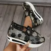 Casual Shoes Mesh High Heel Fashion Sneakers Slip-On Adult Women's On Sale 2024 Solid Spring Embroider Vulcanize