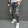 Jeans masculin nouvel homme ouvert avant crayon serré jeans de rue Vêtements Hip-hop élastiques ultra-minces trafants en denim244