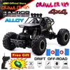 Auto elettrica/RC 4WD Veicolo fuoristrada RC 4x4 Truccante in lega telecomandata Auto da corsa in arrampicata a deriva e giocattoli leggeri a LED per bambini e girl2404