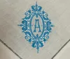 Set di 12 fshion Table tovaglioli da tovaglioli da tavolo Hemstitch Cena tovaglioli 20x20 pollici tovaglioli di tè iniziale monogrammata 77705416