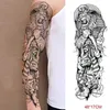 Tatuering överföring vattentät tillfällig tatuering klistermärke anubis forntida Egypten Grekland zeus öga full arm falska tato flash tatoo hylsa för män kvinnor 240426