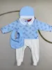 Малыш младенец Рампер наборы детская одежда для мальчиков девочки с полным рукавом хлопковой мягкий комбинезон ссоры с надписью 3pcs/Set Suit
