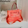 Sagne a tracolla Pvc Clear Large Branded the Tote Designer Casual Mesh Pulses Jelly Transparent Women Clutch a mano 221115328S