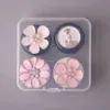 Contacts Accessoires Lovely Flower Contact Lens Case Plastic Durable Portable Contact Contacteur Contain de stockage Mini Contact Contrat Bureau D240426