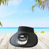 Berets Sun Visor Hut mit Lüfter großer Krempe Verstellbarer Elastizierende USB -Ladung zum Radfahren im Freien im Freien Sportarten