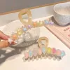 Klemmen mode zoete haarklauwen voor vrouwen kleurrijke hartster grote klauw clips zomer meisjes haar accessoreis kawaii y2k haarspeld sieraden y240425