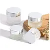 Packing Bottles Wholesale 5G 10G 15G 20G 30G 50G Frosted Glass Cosmetic Jar Empty Face Cream Lip Balm Storage Container Refillable S Dhns6