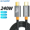 Tillbehör USB 3.2 Data CORD PD240W SUPER FAST LADDING KABLER 20 GBPS Typ C till C Wire Cable för Xiaomi Samsung Huawei MacBook iPad