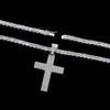 Hip Hop Full 5A Zircon Cross Pendant with TopBling Tennis Chain Men Jewelry Gift