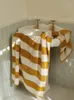 Towel Vintage Ins Bath Solid Color Striped Pure Cotton For Washing Face Absorbent Towels Adults