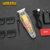 Trimmers WMark NG202 Traiture de détail de style transparent avec batterie de 1400mAh 6500 tr / min Clipper rechargeable professionnel pour hommes