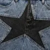 Shorts masculins 2022 Jeans pour hommes Designer Pentagram Patch Work Shorts denim Américain shorts pour hommes Hip Hop Street Street Mens Street Clothingl2404