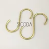 Hooks 6pcs Nordic Simple S - Formed Brass Hook Decorative Clothing Pole Handduk Bar Kitchen Hanging Fitings WT035467