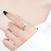 Cluster Rings 2ct Pear Cut Moissanite Ring S925 Sterling Silver Three-stone Design Teardrop Shape Women Elegant Wedding Engagement