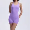 Ensembles actifs 2024 Pad Cross Back Gym Femmes Training Yoga Set Sports One Piece Jumpsuit Fitness Rompers