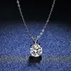 Four Claw Classic Mosan Diamond Necklace for Women d Color 1 925 Sier Mosan Pendant Necklace