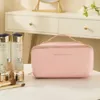 Accordion Pillow Bag Internet Celebrity Ins Cosmetic Bag Pu Leather Toiletry Bag Travel Portable Handbag Large Capacity Storage Bag