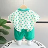 Clothing Sets 2024 Toddler Summer Outfit Clothes For Kids Boy 1 To 5 Years Turn-down Collar Short Sleeve T-shirts And Shorts Boys Tracksuits