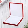 Jewelry Pouches Red Square Case Fashion Necklace Container Portable Gift Packing Box Flocking Pearl Holder