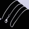 사슬 Fine Jewelry 925 Sterling Silver Silver Copper Plating Box Link Chain 16 ''-30 ''1.5mm 여성 펜던트 컬러 랍스터 걸쇠 연결